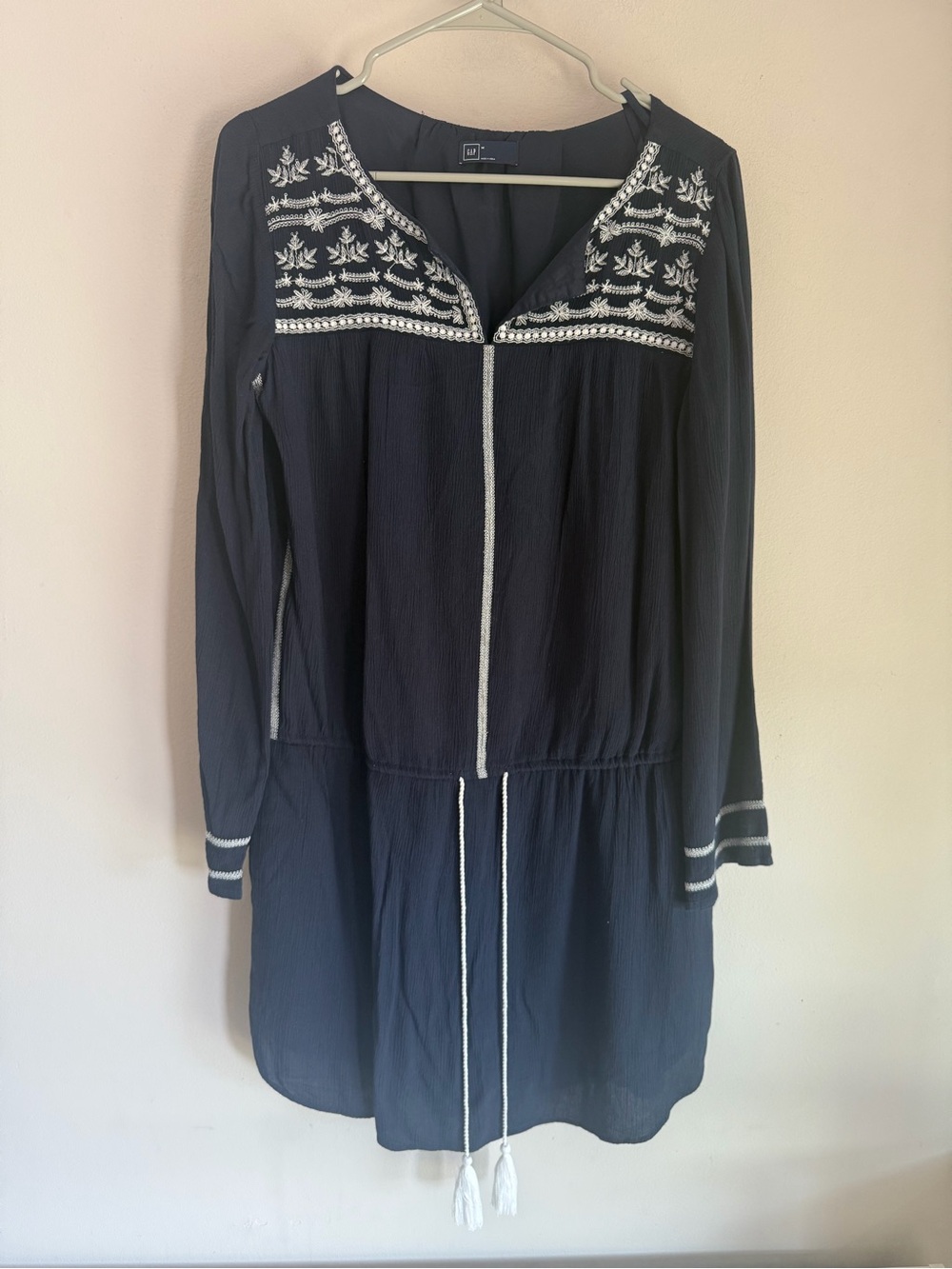 GAP Navy Blue Embroidered Tunic Dress medium
